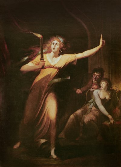 マクベス夫人の夢遊病、1783 作： Johann Heinrich Füssli